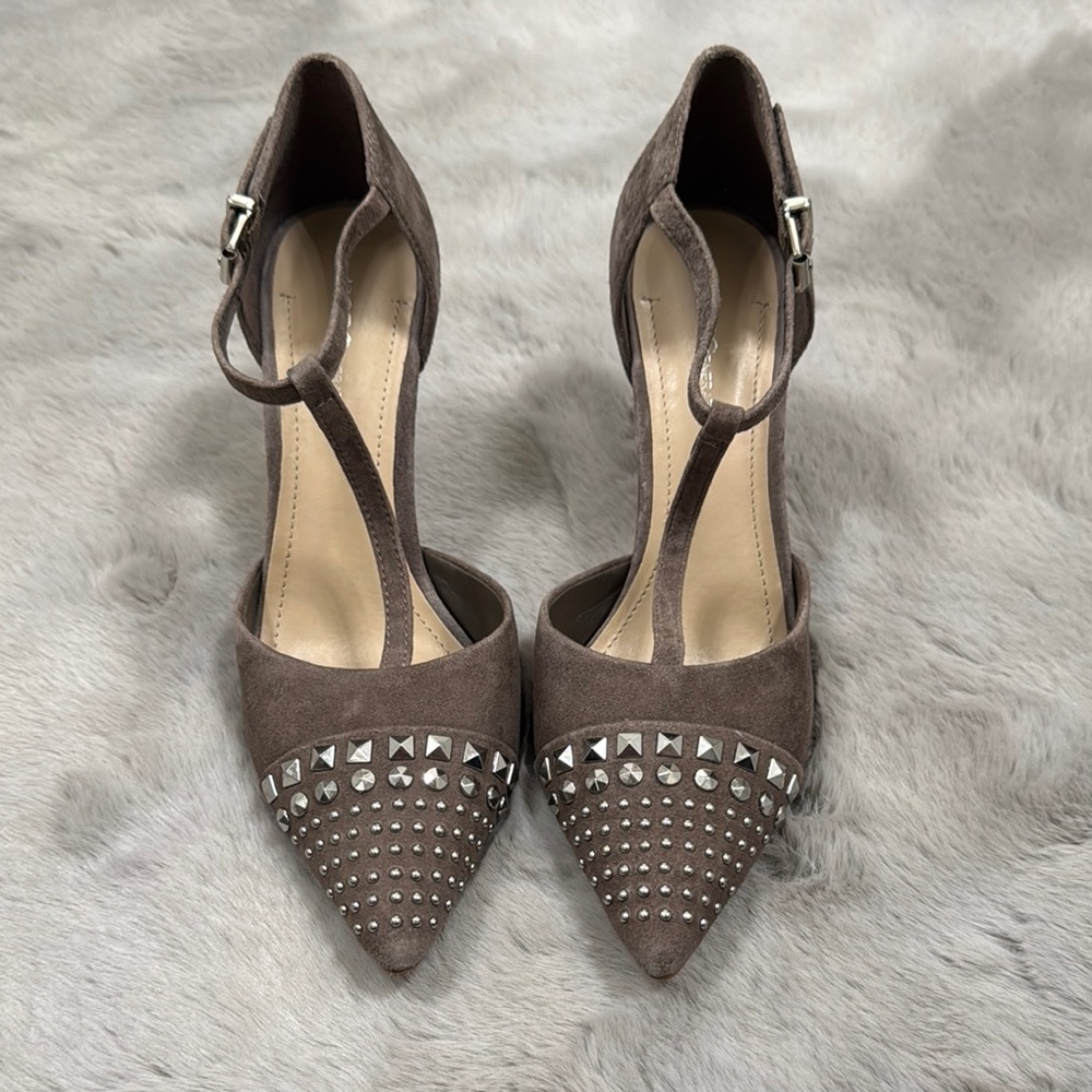 Studded Taupe Women's Heels